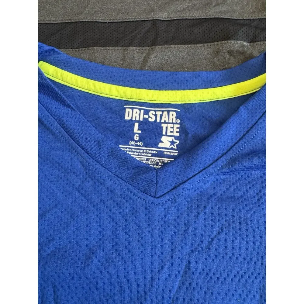 (3) Men’s Large RBX & More Moisture Wicking Short Sleeve Activewear T-Shirts NEW